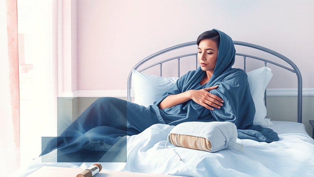 팔 움직일 때 통증 관리 (watercolor 스타일)