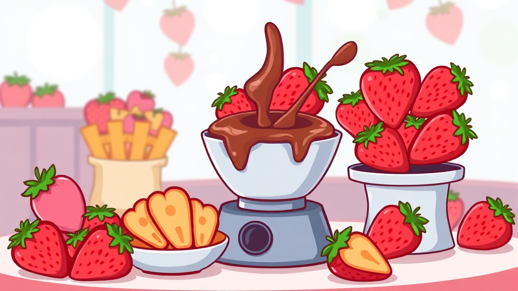 딸기 메뉴 라인업 공개 (cartoon 스타일)