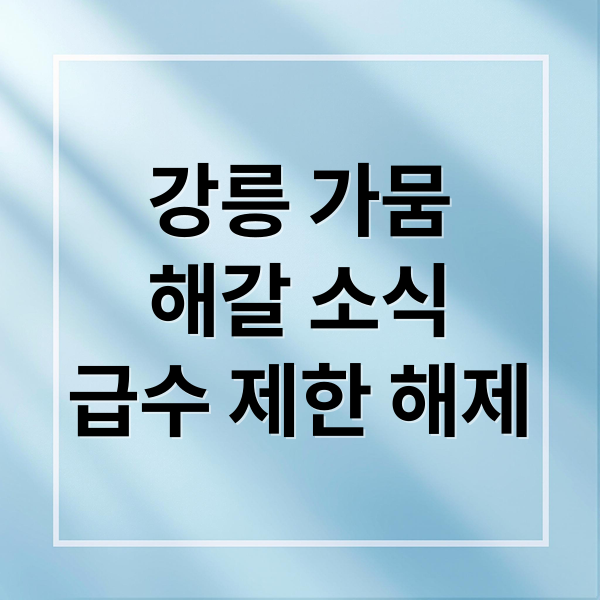 강릉 가뭄
해갈 소식
급수 제한 해제 (강릉 가뭄 해제 오봉저수지 저수율 62%)