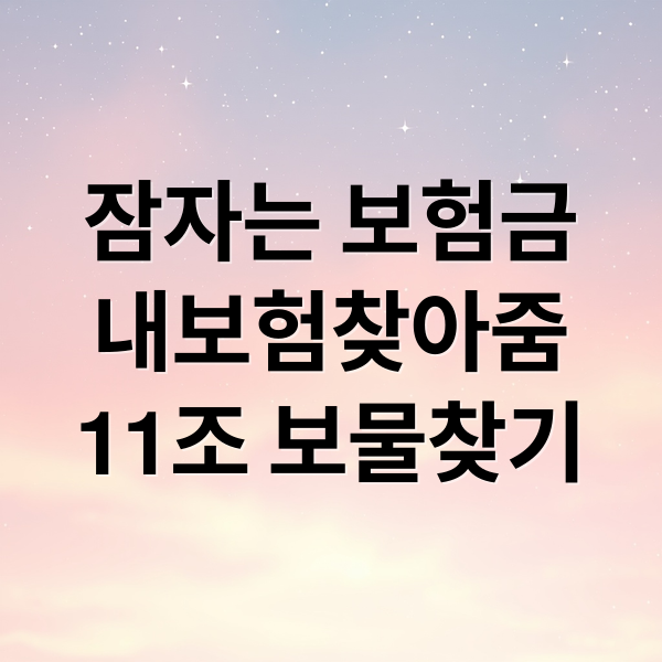잠자는 보험금
내보험찾아줌
11조 보물찾기 (내보험 찾아줌)