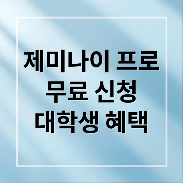제미나이 프로
무료 신청
대학생 혜택 (구글 제미나이 프로 플랜 무료)