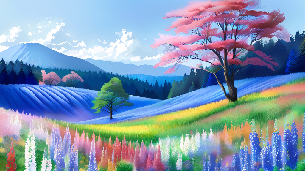 비에이와 후라노의 핵심 명소 탐방 (watercolor 스타일)