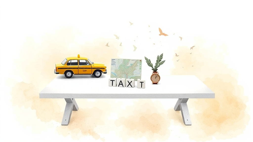 택시 요금 계산기의 주요 기능 소개 (watercolor 스타일)