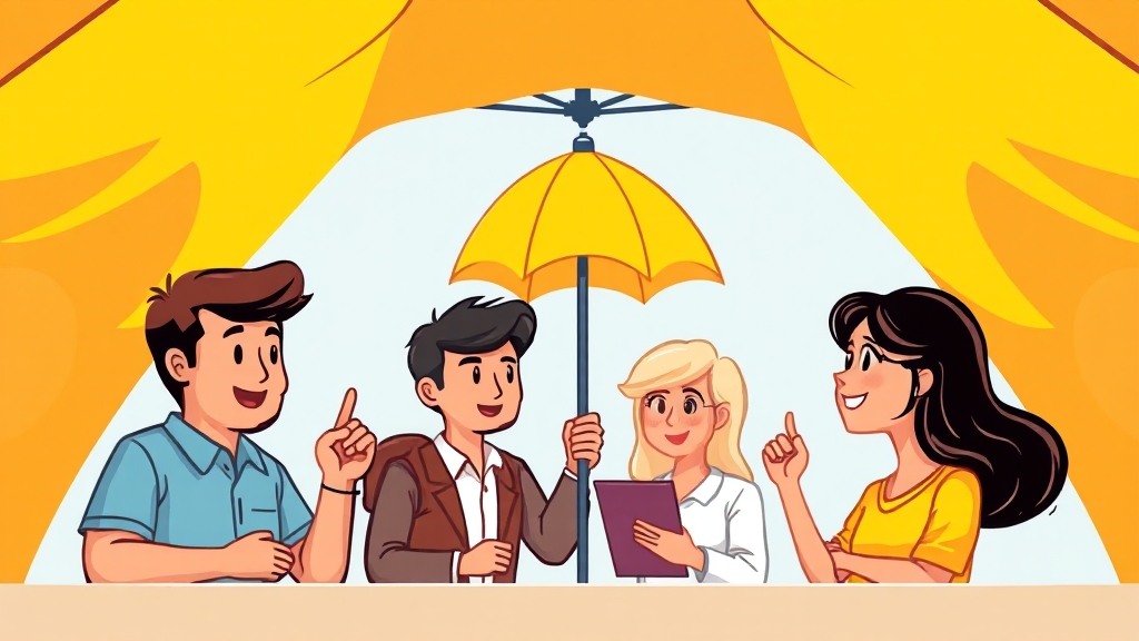 노란우산공제 주요 혜택 (cartoon 스타일)