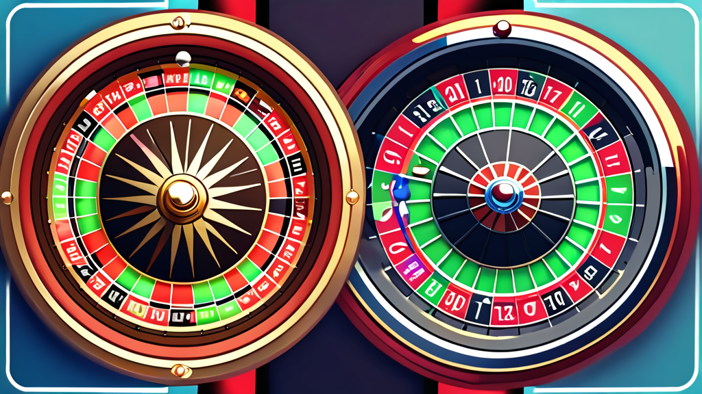 룰렛 게임과 유사한 다른 돌림판 게임 비교 (cartoon 스타일)