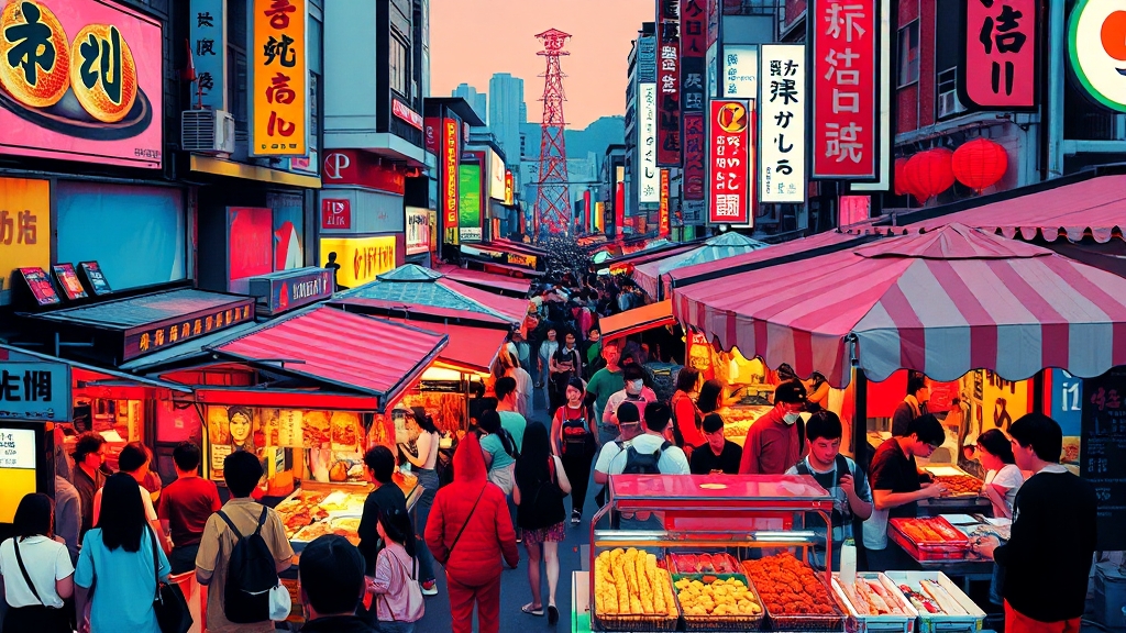 오사카 대표 음식은? (popart 스타일)