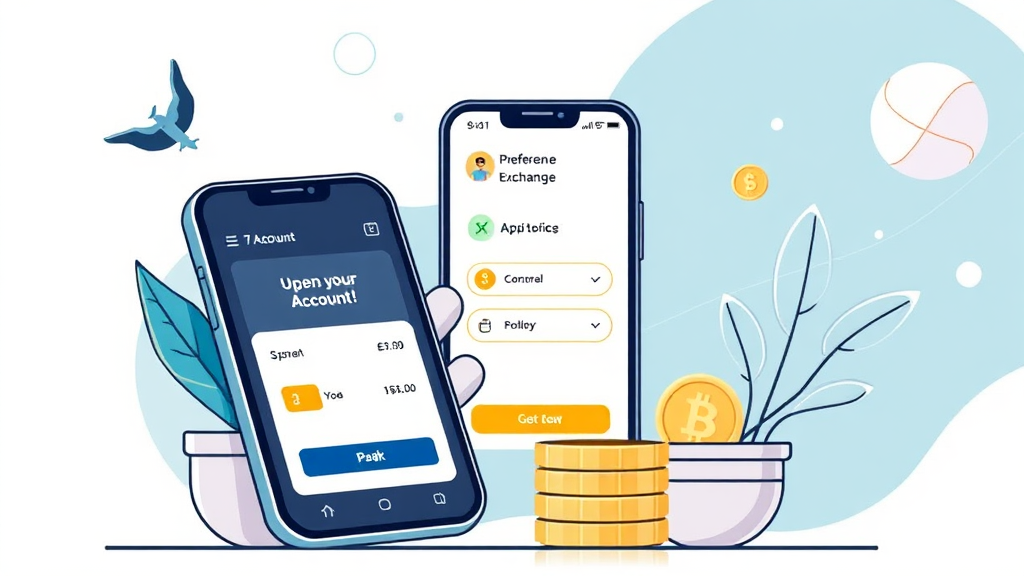 외화통장 개설 방법: 은행 vs 비대면 (illustration 스타일)