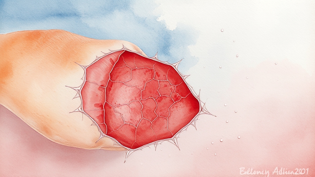 민감성 피부 원인 & 증상 (watercolor 스타일)