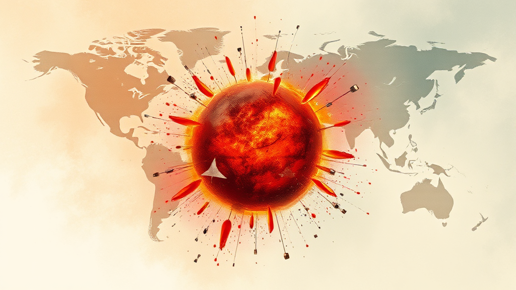 관세 폭탄과 희토류: 무역전쟁의 핵심 무기들 (watercolor 스타일)