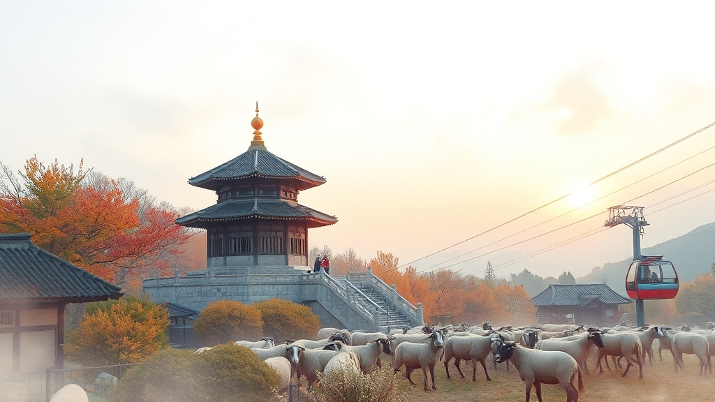 평창 숙소 주변 맛집 & 관광 코스 (watercolor 스타일)