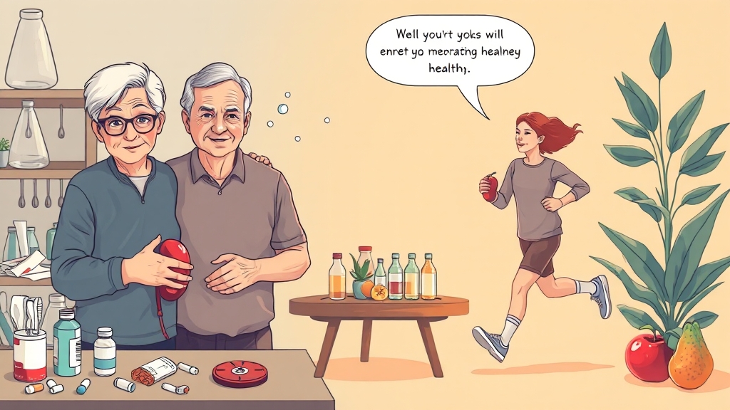 신장병 주요 원인과 위험 요소 (illustration 스타일)