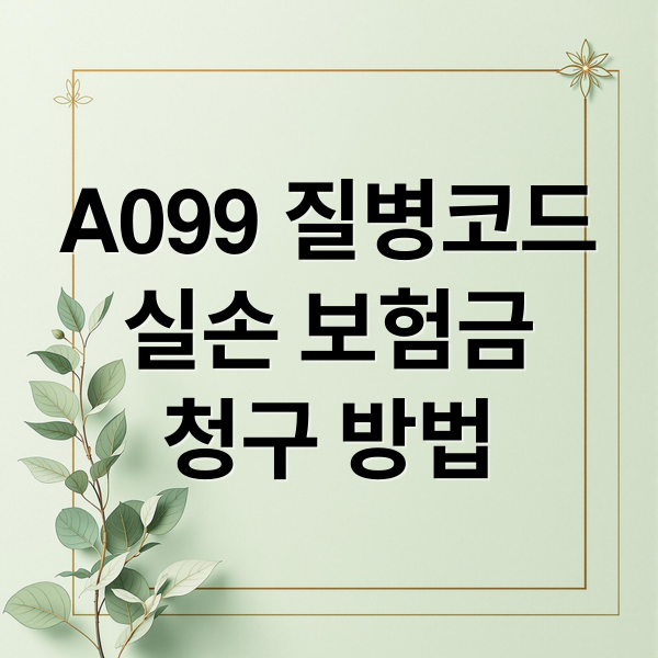 A099 질병코드
실손 보험금
청구 방법 (보험금 청구 A099 질병코드 실비 청구)