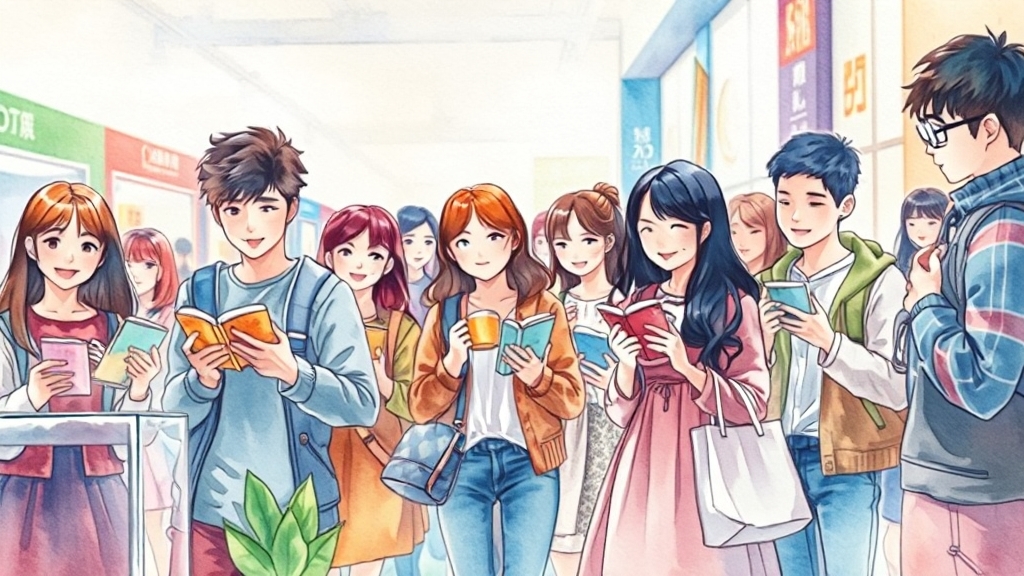 청년 복지포인트 사용처 (watercolor 스타일)