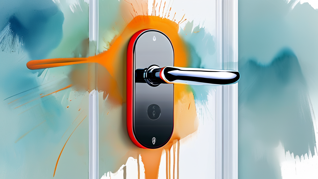 밀레 도어락의 다양한 인증 방식과 추가 보안 기능 (watercolor 스타일)