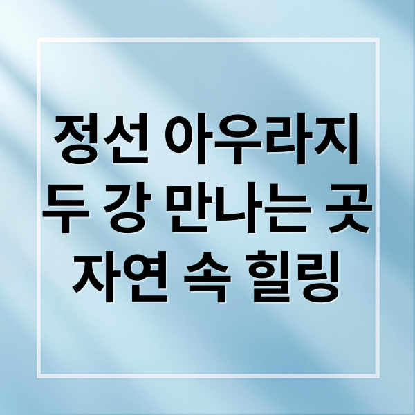 정선 아우라지
두 강 만나는 곳
자연 속 힐링 (정선 아우라지 관광지)