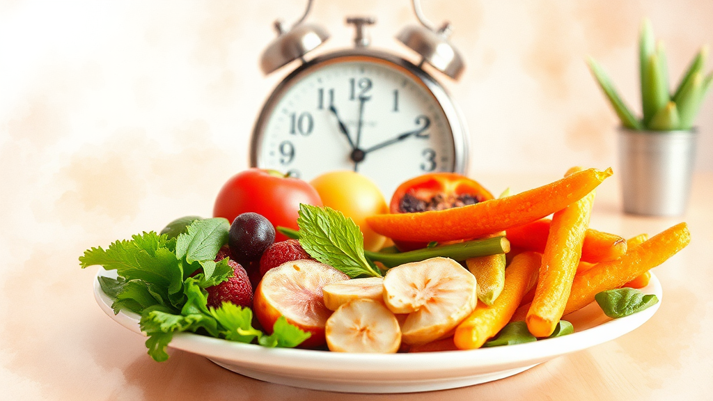 식단 계획 및 식사 시간 조절 (watercolor 스타일)