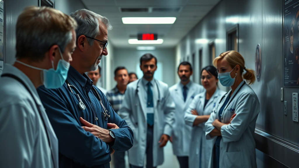 의료계 반응 및 향후 절차 (realistic 스타일)