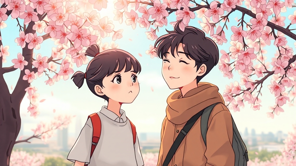 첫사랑 꿈: 관계 변화 무의식 반영 (cartoon 스타일)