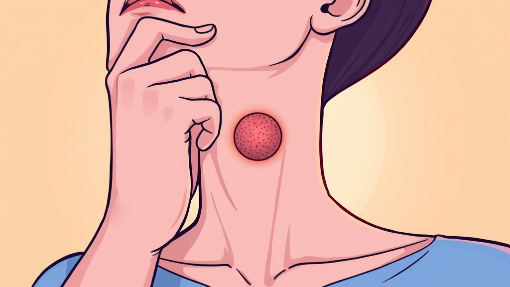 목 물혹, 증상과 자가 진단법 (cartoon 스타일)