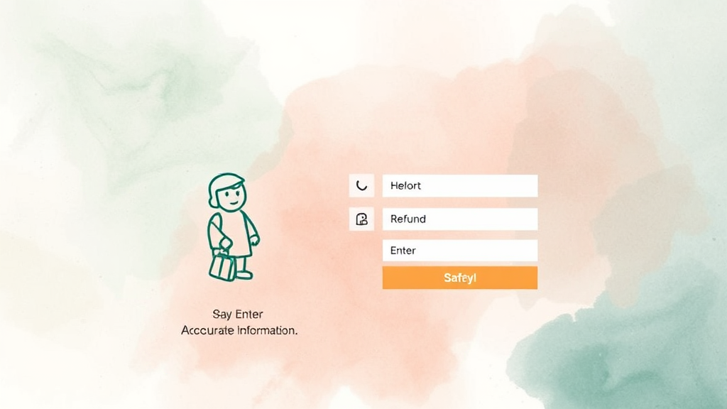 안전하게 환급금 받기: 계좌 정보 확인의 중요성 (watercolor 스타일)