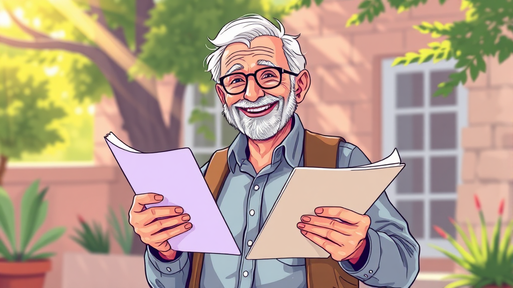 노인일자리 신청 방법 및 절차 (illustration 스타일)