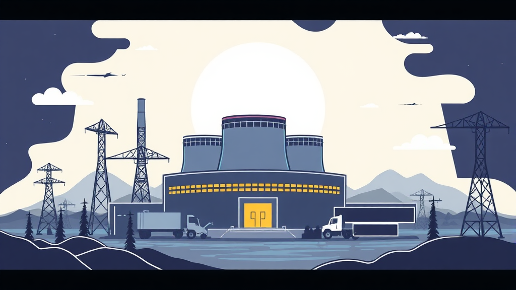 원자력 발전 관련주 투자 전략 및 유의사항 (illustration 스타일)