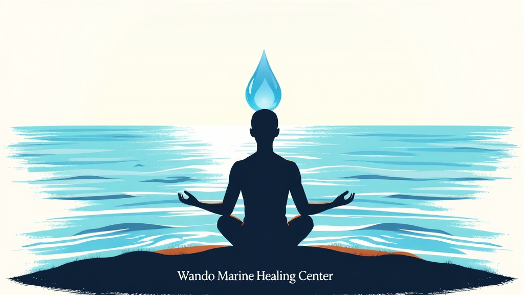 완도 해양치유센터: 바다의 선물로 몸과 마음 회복하기 (illustration 스타일)