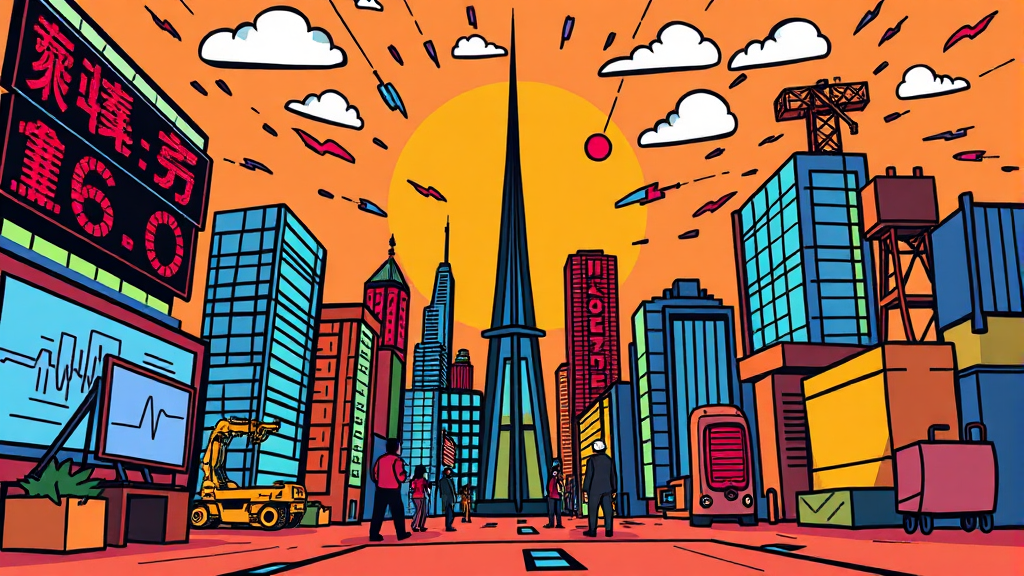 기술주 중심의 변동성: AI 투자와 수익성 우려 (cartoon 스타일)