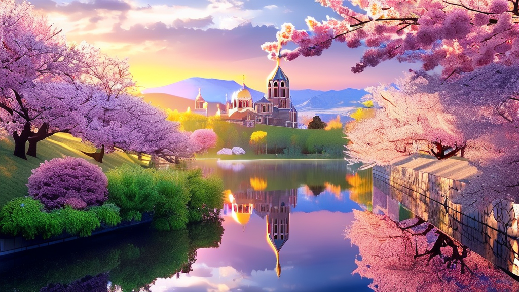 특별한 벚꽃 경험을 위한 이색 명소 탐방 (realistic 스타일)