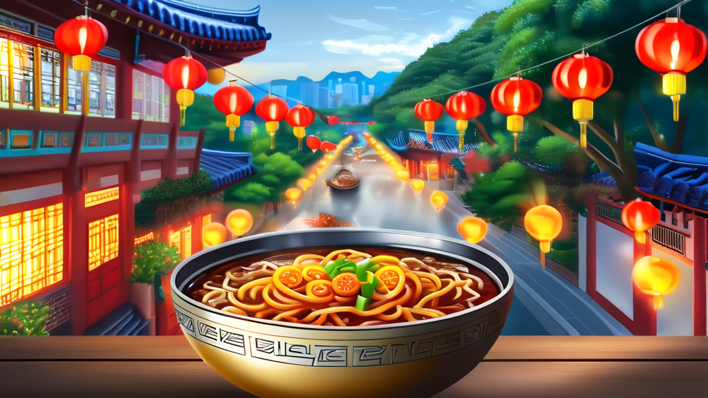 짜장면의 발상지, 인천 차이나타운 (realistic 스타일)