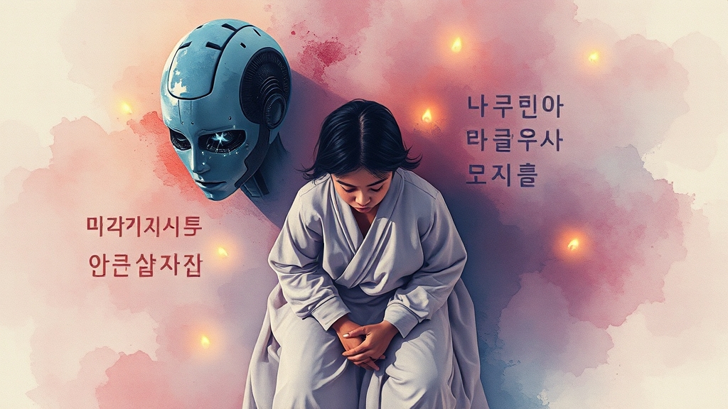 GPT-5 한글 처리 오류 사례 (watercolor 스타일)