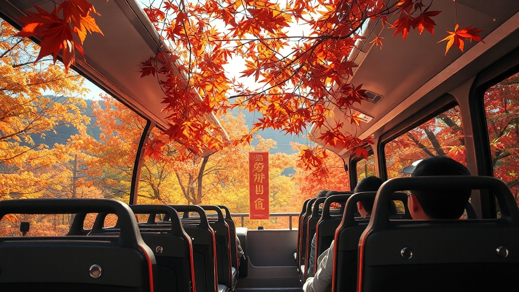 셔틀버스 정보 및 팁 (realistic 스타일)