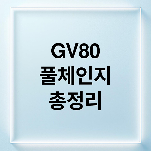 GV80
풀체인지
총정리 (GV80 풀체인지 예상 변화)