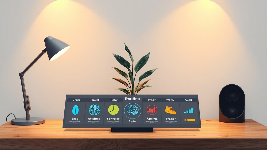 ADHD 약물 외 집중력 향상 대안: 루틴과 환경 (illustration 스타일)