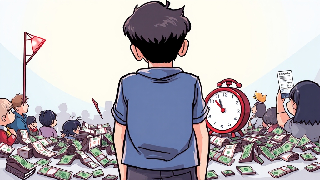 중도 해지 조건 및 환급금 (cartoon 스타일)