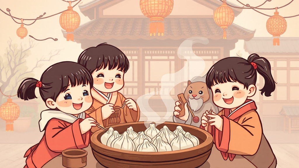 만두 만들기 체험 & 프로그램 안내 (illustration 스타일)