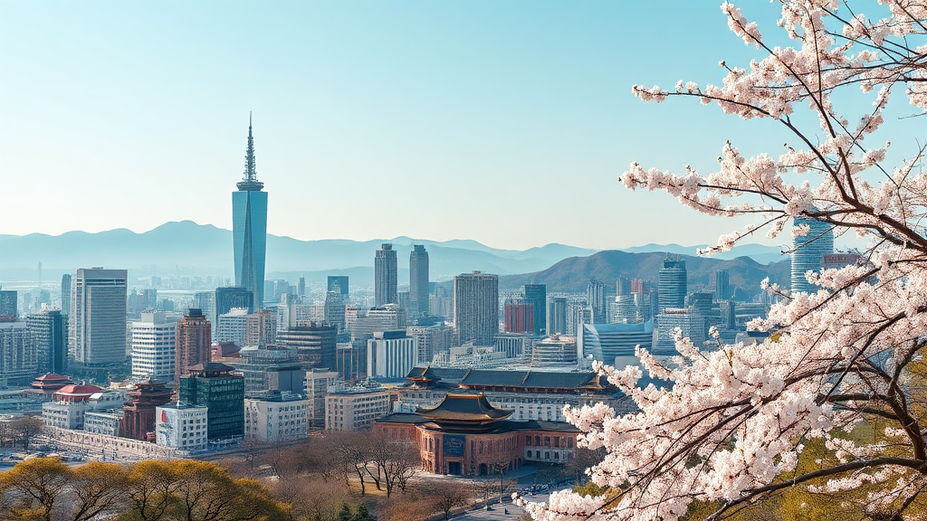 서울 벚꽃 명소: 도심 속 봄의 향연 (realistic 스타일)