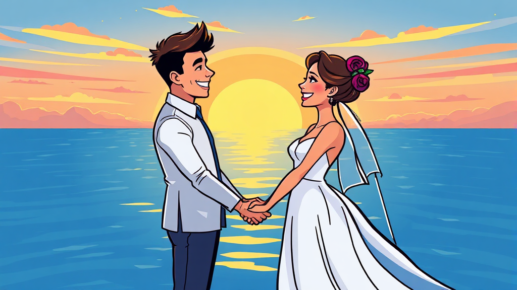 신혼여행, 왜 중요할까요? (cartoon 스타일)