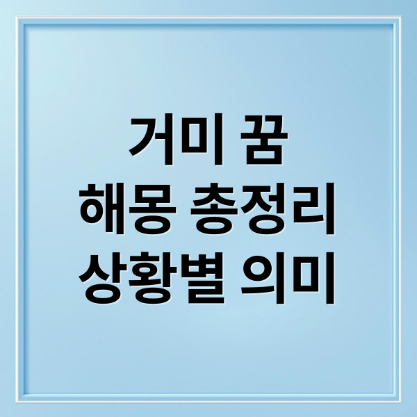 거미 꿈
해몽 총정리
상황별 의미 (거미 꿈 해몽 25가지)