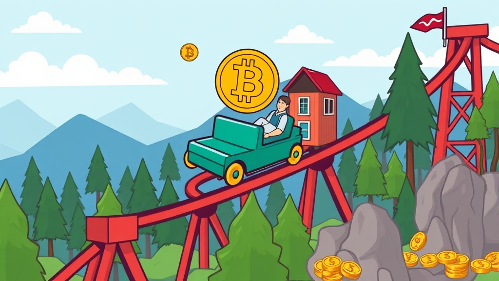 비트코인 작동 원리 및 특징 (cartoon 스타일)