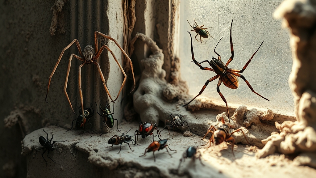 벌레 발생 원인: 습도 & 환경 (realistic 스타일)