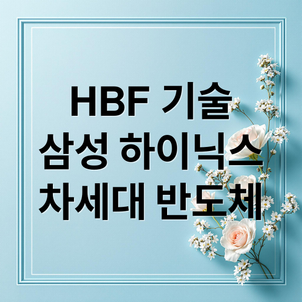 HBF 기술
삼성 하이닉스
차세대 반도체 (삼성 하이닉스 HBF 소부장 수혜주)