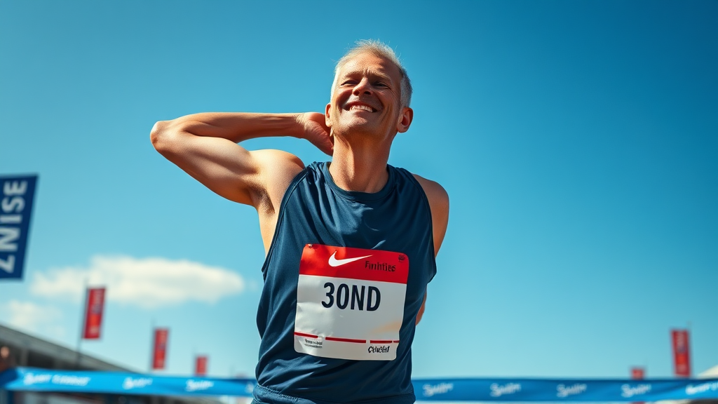 마라톤 후 관리: 회복 및 부상 예방 (realistic 스타일)