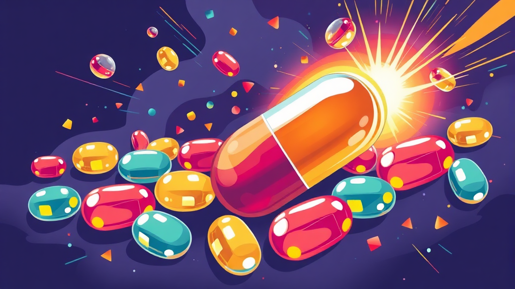 프롬바이오 주요 성분 분석 (illustration 스타일)