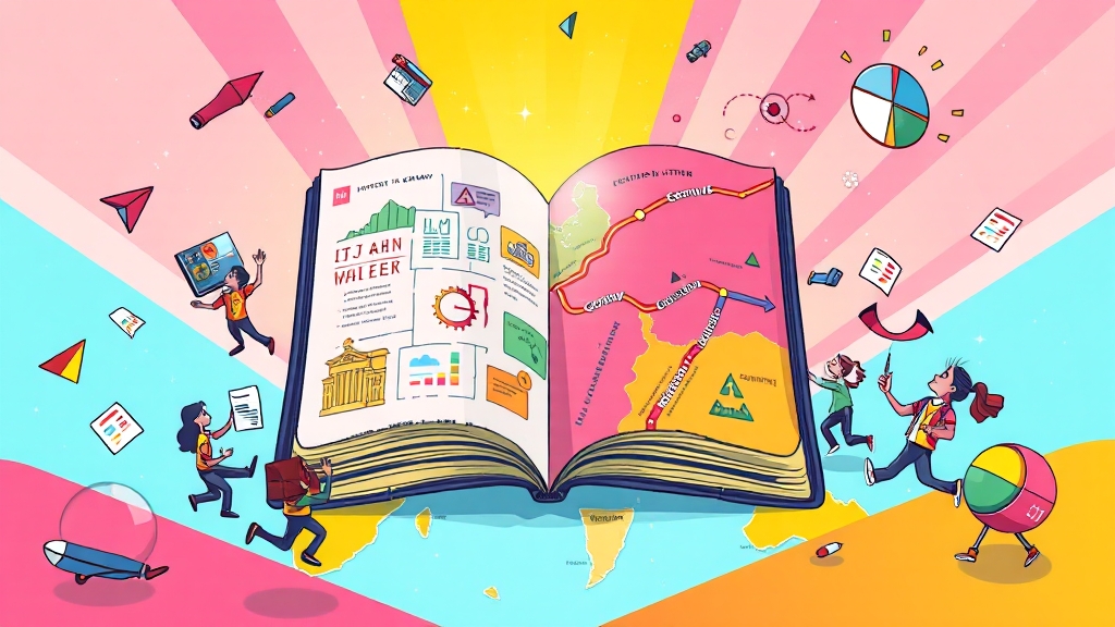 학교 공부, 미래 진로의 발판 (cartoon 스타일)