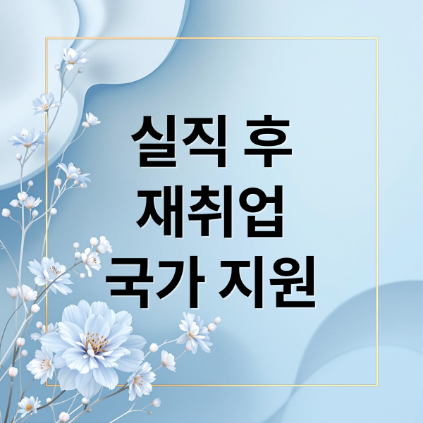 실직 후
재취업
국가 지원 (재취업 지원 제도 활용 방법 완벽 정리 가이드)