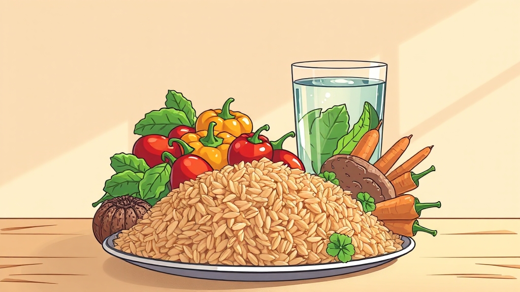 건강한 혈당 식습관 (illustration 스타일)