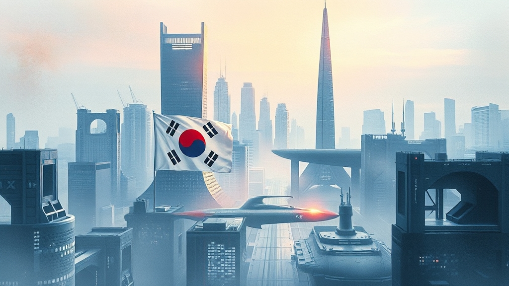 한미 경제 및 안보 협력 강화 (watercolor 스타일)