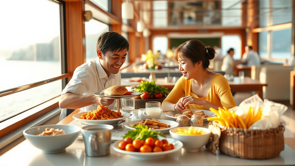 조식 뷔페 가격 정보 (realistic 스타일)