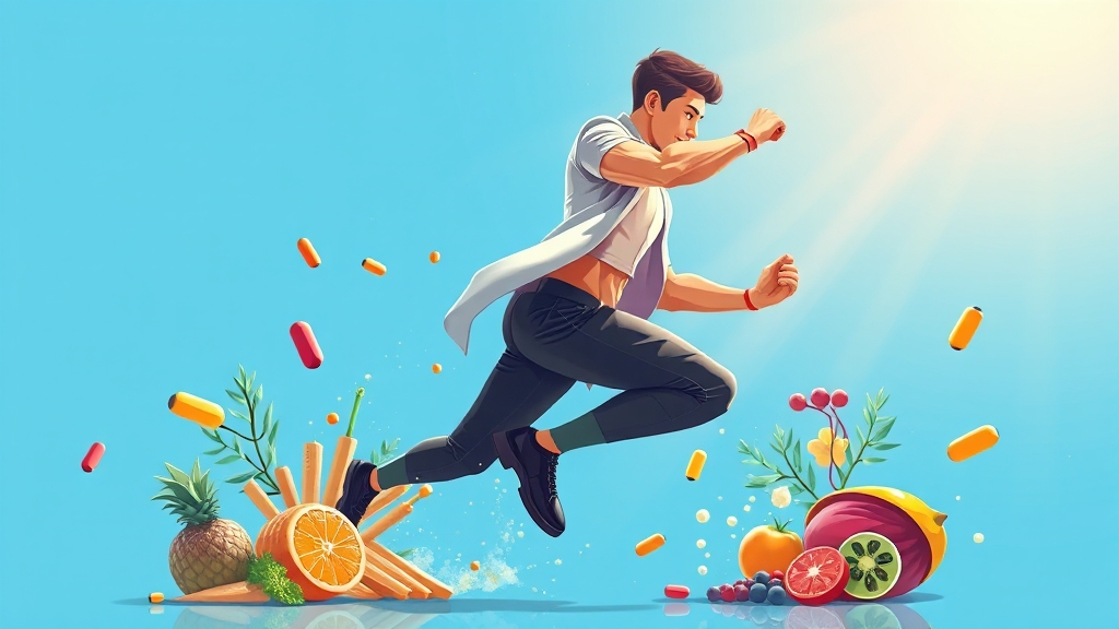 파란통 다이어트 보조제 (illustration 스타일)